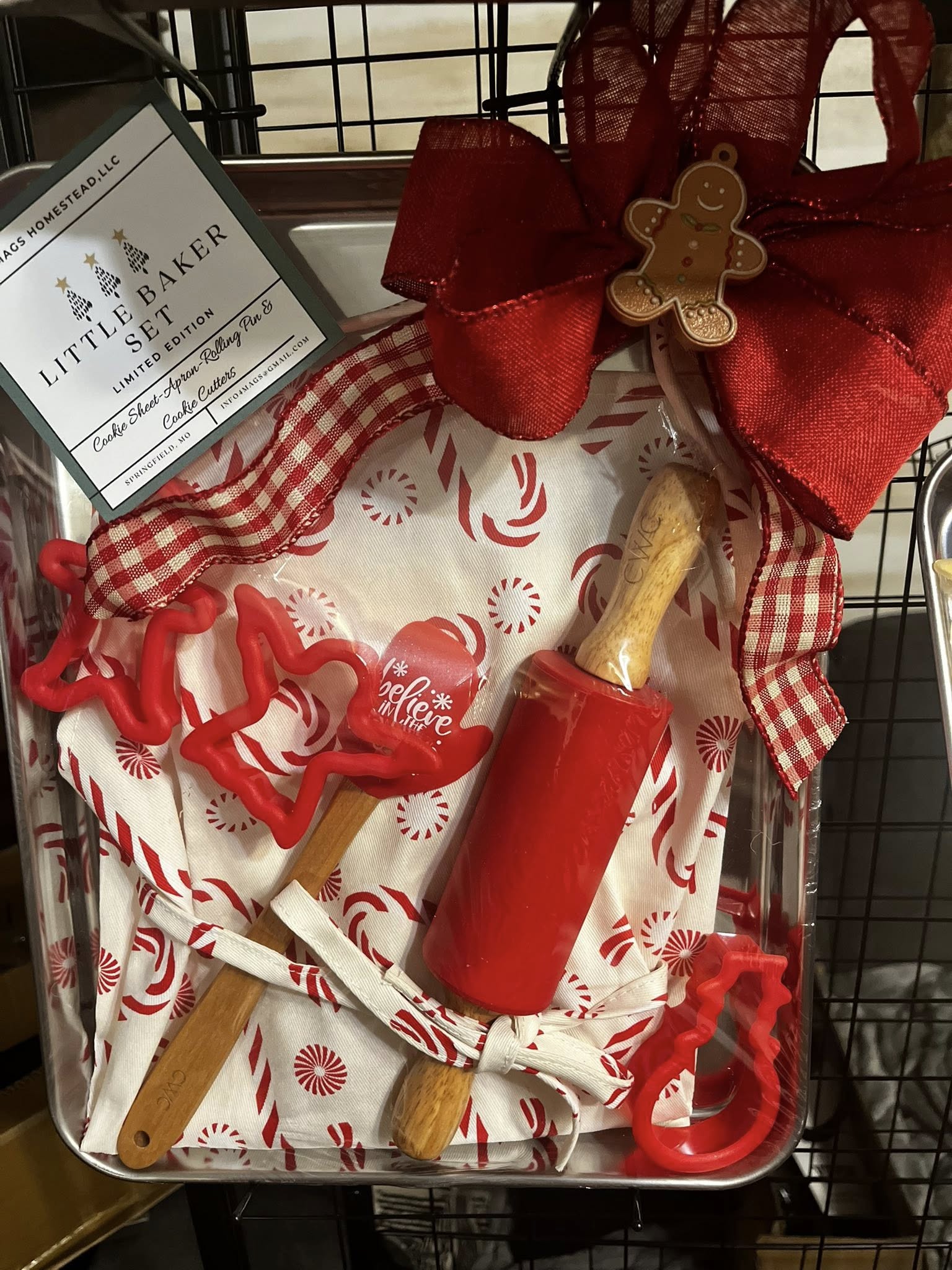 Craft fair booth display with handmade items